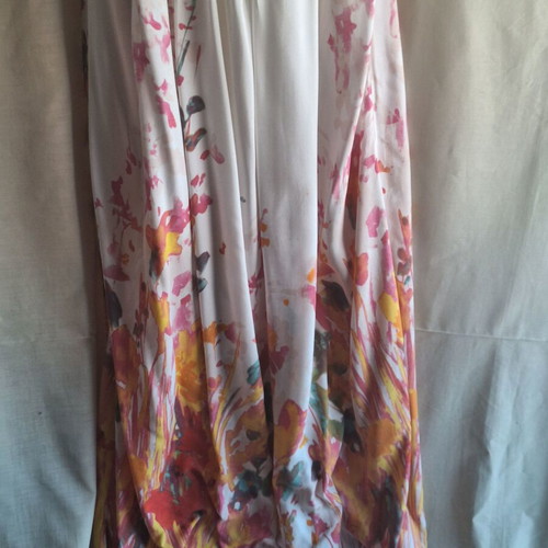 Devotion Small Watercolor Floral Strapless Maxi Dress like new