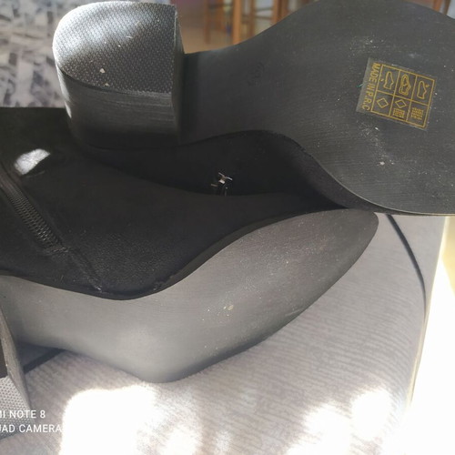 3/4 boots new black suede with embroidery size 37 Just Greece