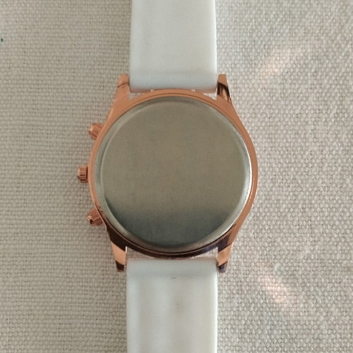 Geneva women's sport casual watch new, white and gold silicone