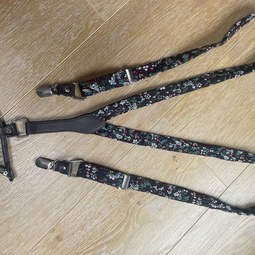 Topman Floral Suspenders like new, brown, adjustable