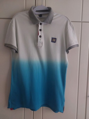 Stegol Polo size XL slim fit like new, white and turquoise