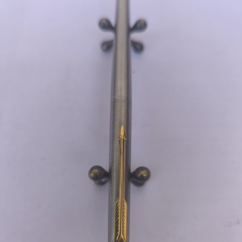 Parker Slim rollerball pen used, stainless steel, logo on cap