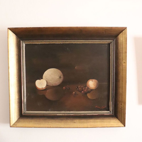R. Sands Signed Still Life Painting with Fruits, like new