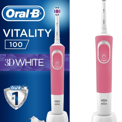 Oral B Braun electric rechargeable toothbrush like new, fuchsia