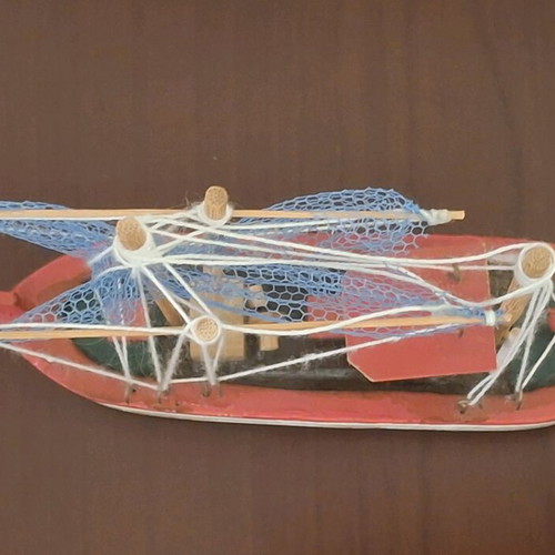 Handmade wooden decorative boat like new