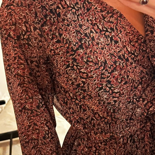 Floral maxi dress like new with transparency and knee-length lining Owtwo