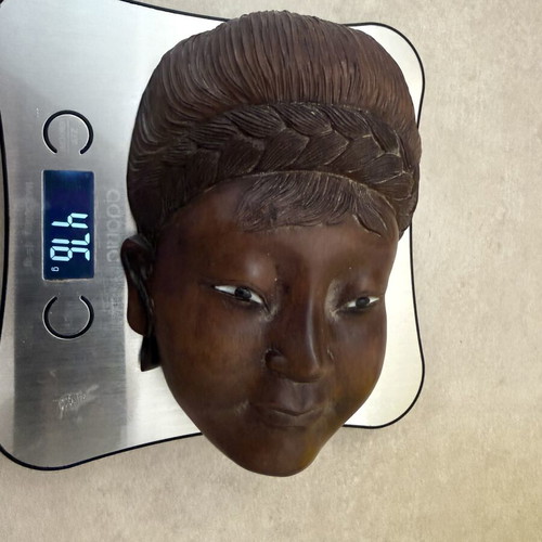 Asian vintage wooden carved mask used