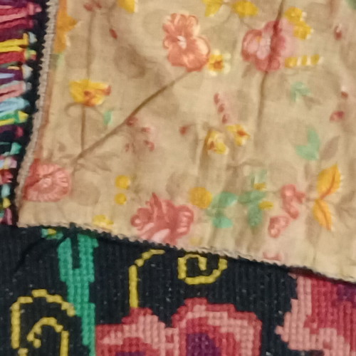 Handmade embroidered rug like new