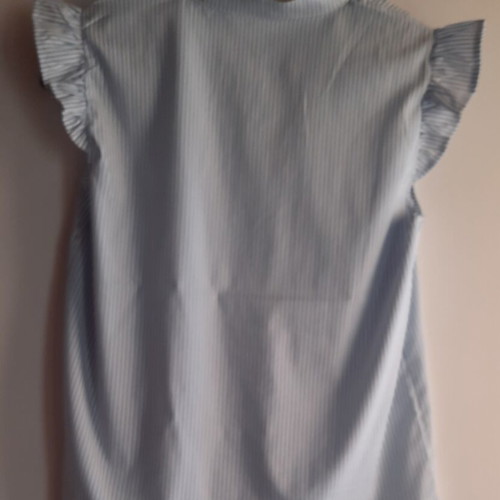 Shein striped blouse size M, like new, 100% polyester, white and blue