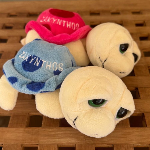 Plush turtles used, pack of two, 14 cm from Zakynthos