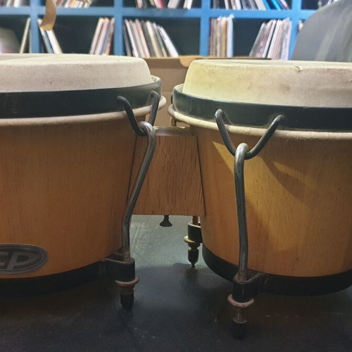 Cosmic Percussion CP bongos used, 7” and 6” set natural wood