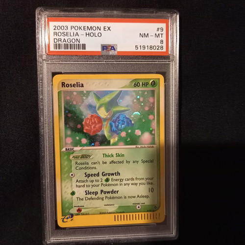 Ex Dragon Windblast Pokemon deck like new with mint booklets and PSA 8 foil Roselia card