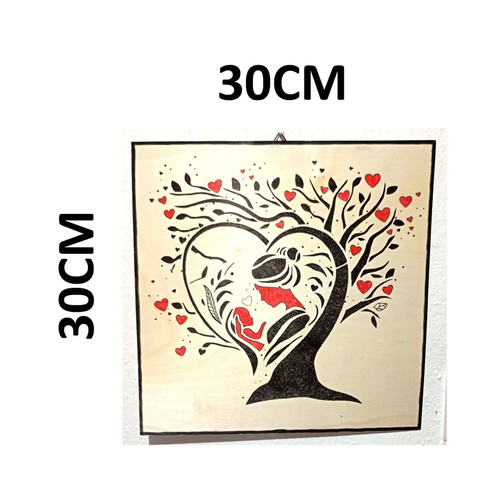 Handmade wooden frame, Motherhood, hand-painted, 30x30cm