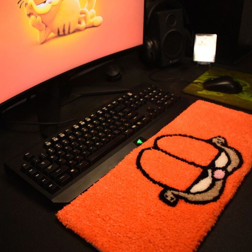 Handmade Garfield Keyboard Rug new, acrylic and wool