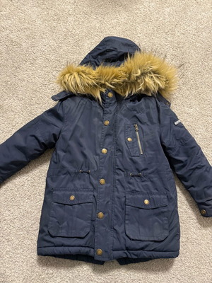Orchestra kids jacket no 6 like new, blue with fur lining