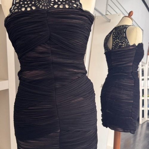 Evening mini dress Tassos Mitropoulos like new, black and nude
