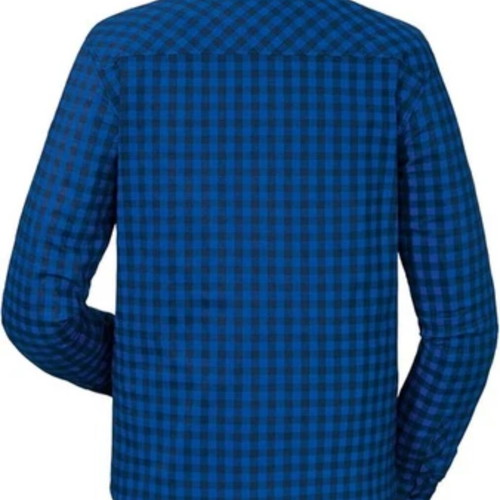 Schoffel Button Down Collared Shirt Men Size Large checked blue and black like new