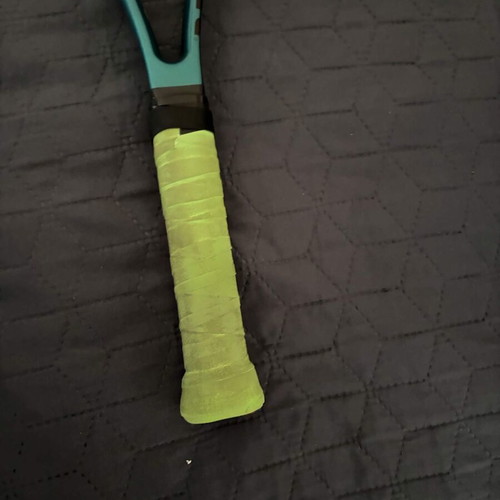 Wilson Blade 101L V9 tennis racket with custom strings and grip