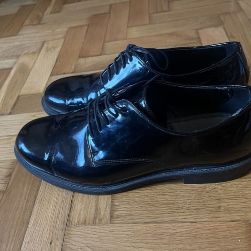 Zara black patent leather men's dress shoes size 44