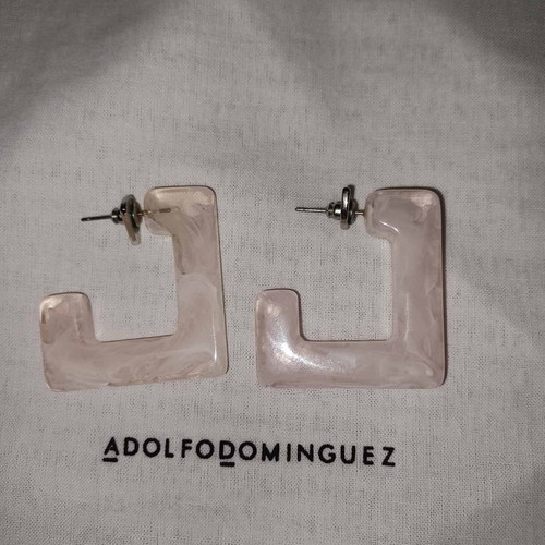 Adolfo Dominguez pink earrings used, square hoops