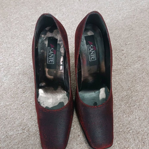 Sante pumps used, black and red, 9.5 cm heel