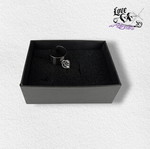 Love X Poison Handmade Stainless Steel Silver Ring with Ribbon Heart Charm