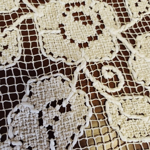 Handmade curtain 140 x 135 used with minor repairable damage