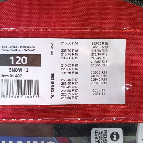 Snow Chains XL 12x120 new