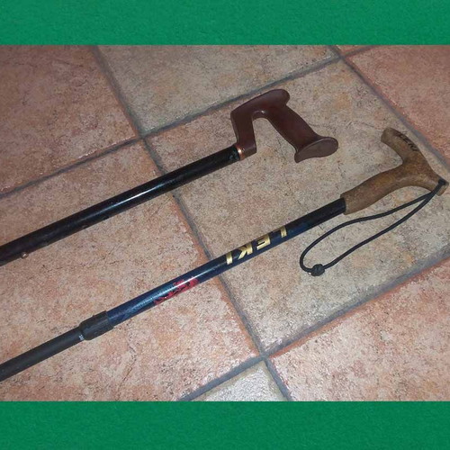 Adjustable walking sticks used, set of 2, lengths 95 & 85 cm