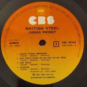 Judas Priest British Steel vinyl record used, metal