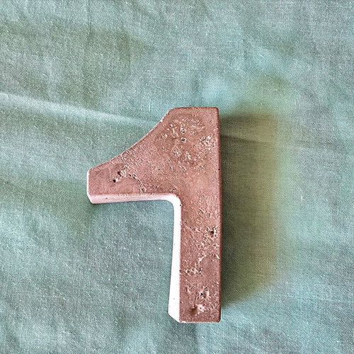 Concrete number 1 decorative handmade piece