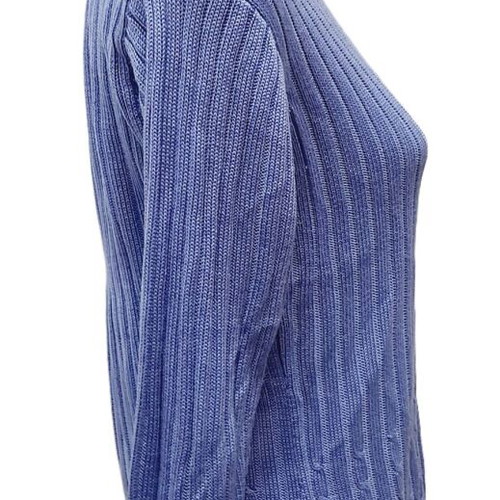 Knitted women's sweater used, purple with hand ornaments