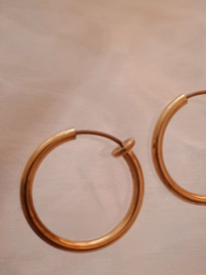 Hoop earrings new, gold-colored stainless steel 20mm with spring clasp