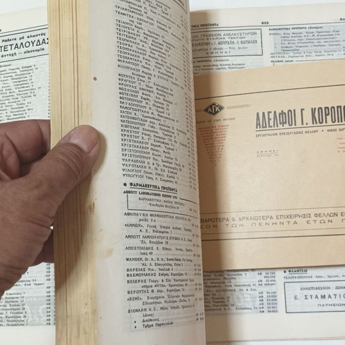Anonymous Greek Telephone Company 1947 Professional Subscriber Directory used