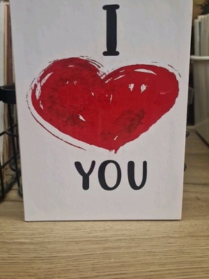 Wooden decorative sign Ilove you like new, 13×18 cm