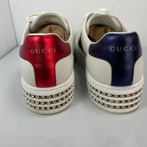Gucci Ace Crystal Sneakers white size 40 like new