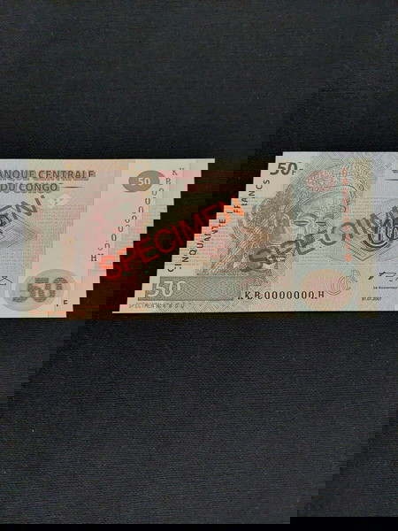 SPECIMEN. CONGO 50 FRANCS.