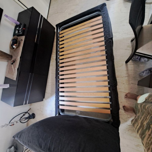 Chrysovitsiotis Half-Double Bed like new, fabric cover