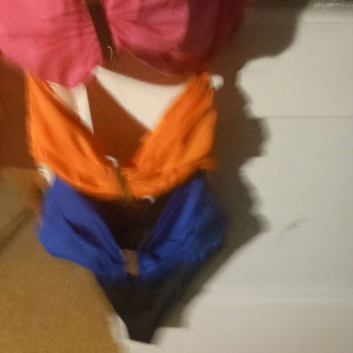 SugarFree one-piece swimsuit like new, size small, black and orange