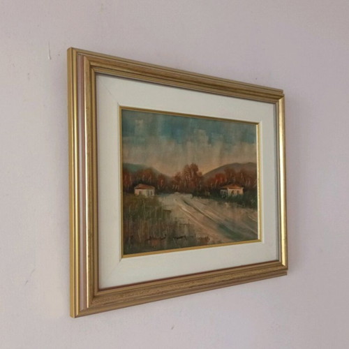 Painting signed in frame 35x30 cm used