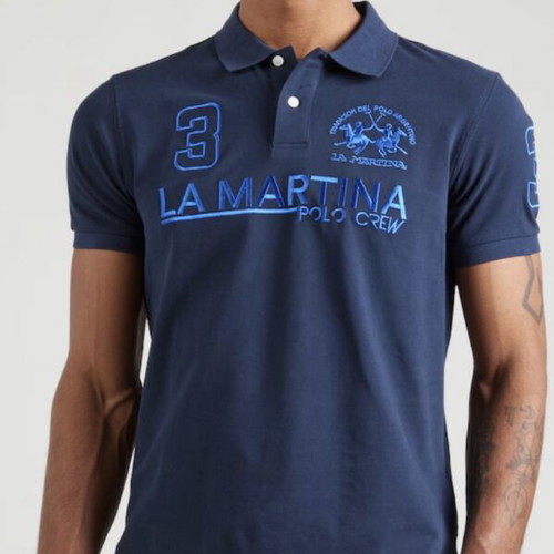 La Martina embroidered logo polo shirt, navy, XL
