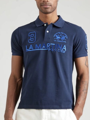 La Martina embroidered logo polo shirt, navy, XL