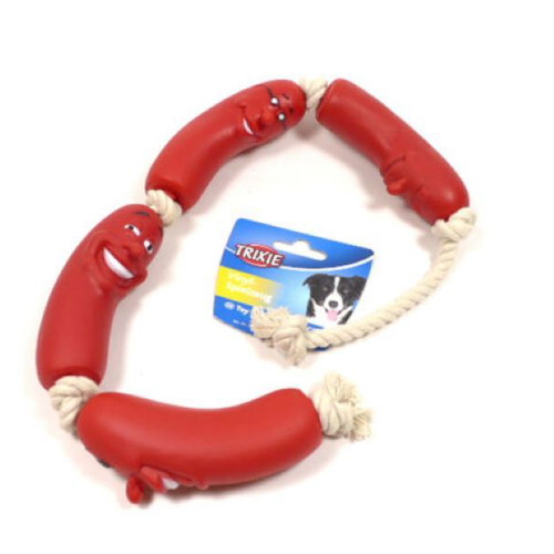 Trixie dog toy sausages 75 cm vinyl without sound new