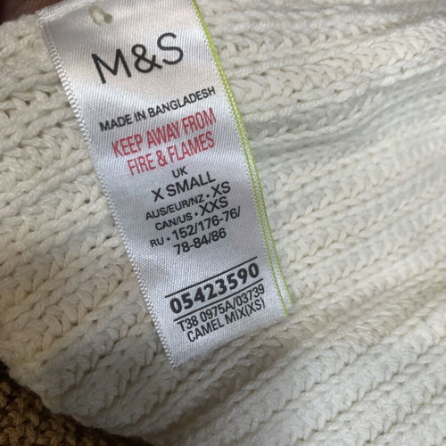 Marks & Spencer women's knitted turtleneck sweater, camel mix