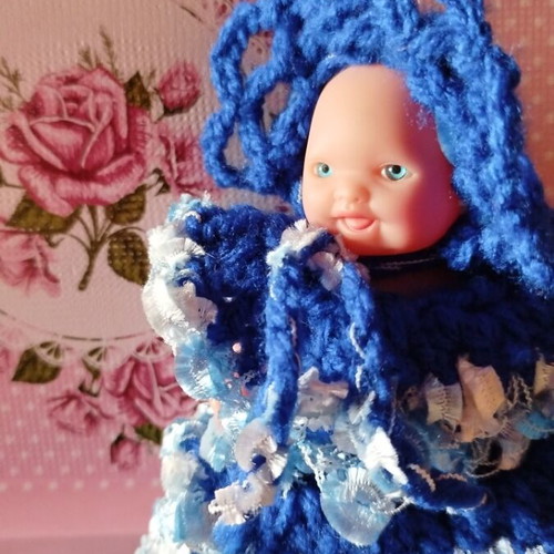 Doll with Handmade Dress and Hat New