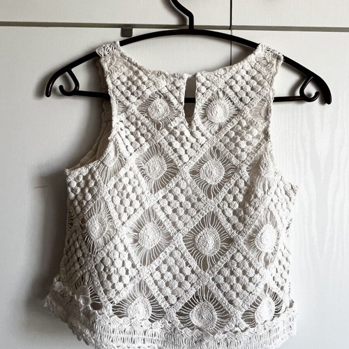Zara White Lace Sleeveless Top like new, size 152 cm, ages 11-12