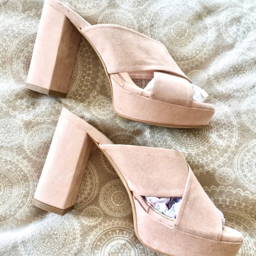 Sante high-heeled suede sandals size 37 nude, lightly worn