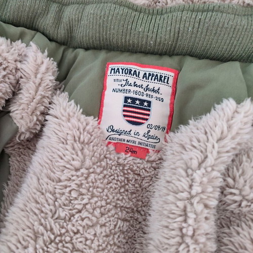 Mayoral winter jacket used for 24-month-old boy in green olive