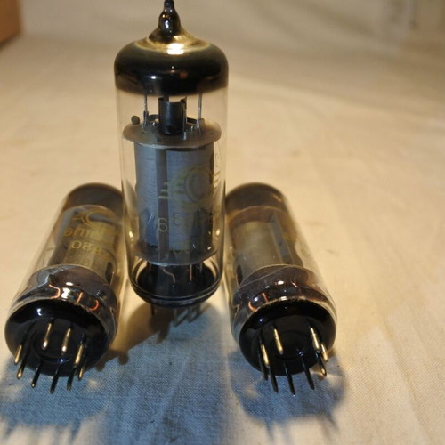 6P1P-EV 9-Pin Dual Tetrode Vacuum Tubes used, set of 3