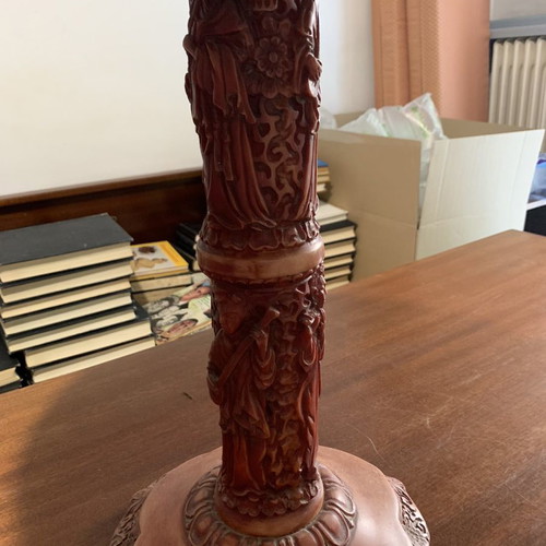 Carved table used with Chinese art design made of resin